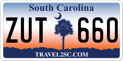 SC license plate ZUT660