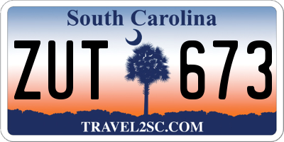 SC license plate ZUT673