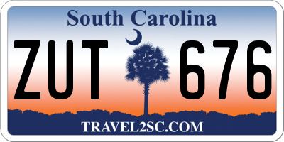 SC license plate ZUT676