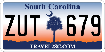 SC license plate ZUT679