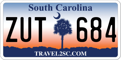 SC license plate ZUT684