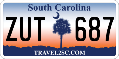 SC license plate ZUT687
