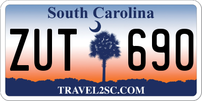 SC license plate ZUT690