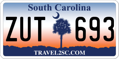 SC license plate ZUT693