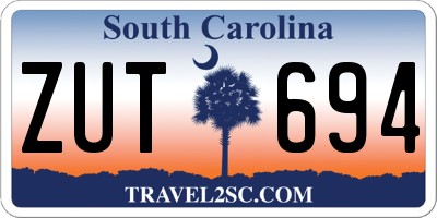 SC license plate ZUT694
