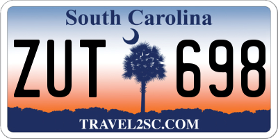 SC license plate ZUT698