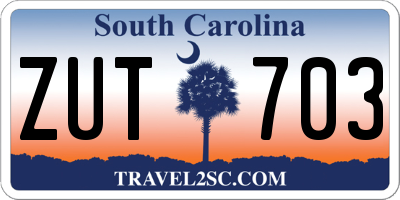 SC license plate ZUT703