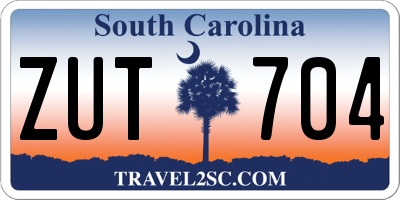 SC license plate ZUT704