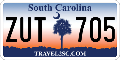 SC license plate ZUT705