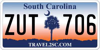 SC license plate ZUT706