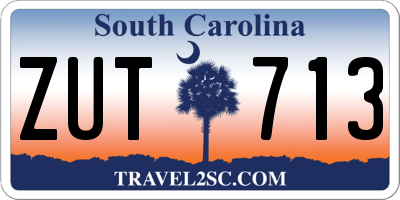 SC license plate ZUT713