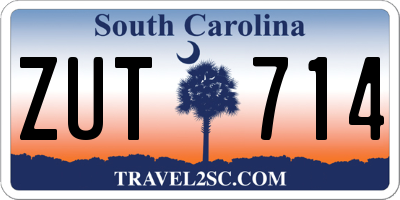 SC license plate ZUT714