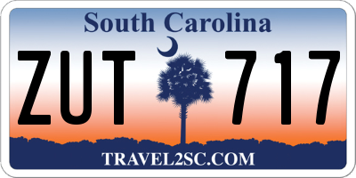 SC license plate ZUT717