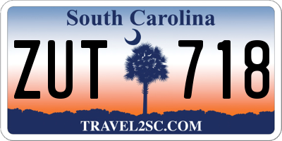SC license plate ZUT718