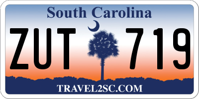 SC license plate ZUT719