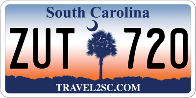 SC license plate ZUT720