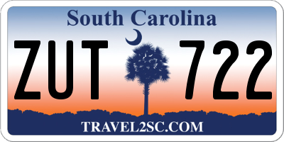 SC license plate ZUT722