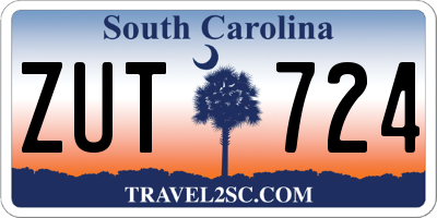 SC license plate ZUT724