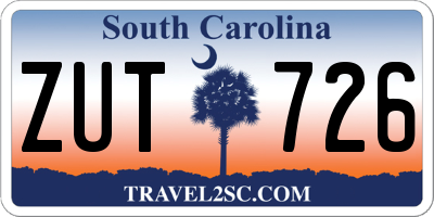 SC license plate ZUT726
