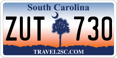 SC license plate ZUT730