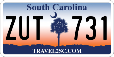 SC license plate ZUT731