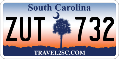 SC license plate ZUT732