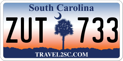 SC license plate ZUT733
