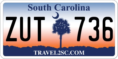 SC license plate ZUT736