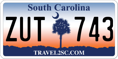 SC license plate ZUT743