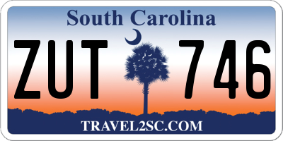 SC license plate ZUT746