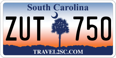 SC license plate ZUT750