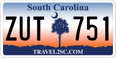 SC license plate ZUT751
