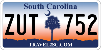 SC license plate ZUT752