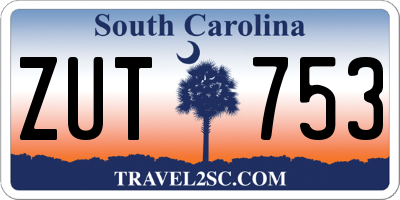 SC license plate ZUT753