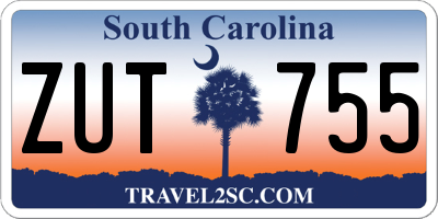 SC license plate ZUT755