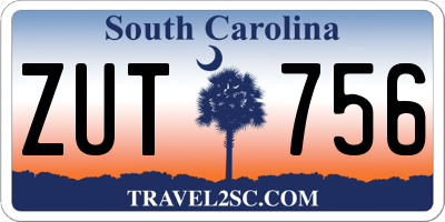 SC license plate ZUT756