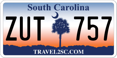 SC license plate ZUT757