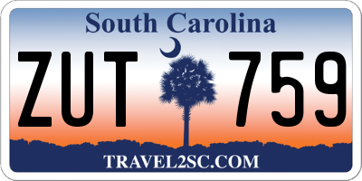 SC license plate ZUT759