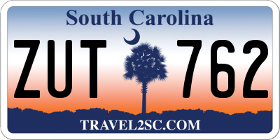 SC license plate ZUT762