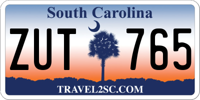 SC license plate ZUT765