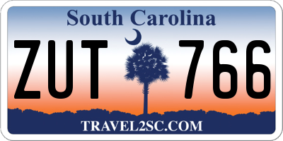 SC license plate ZUT766