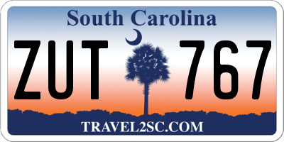 SC license plate ZUT767