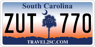 SC license plate ZUT770
