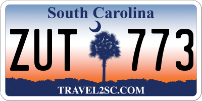 SC license plate ZUT773