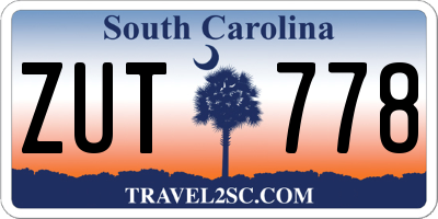SC license plate ZUT778