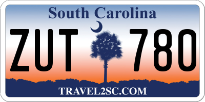 SC license plate ZUT780