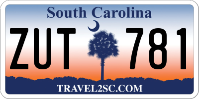 SC license plate ZUT781