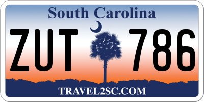 SC license plate ZUT786