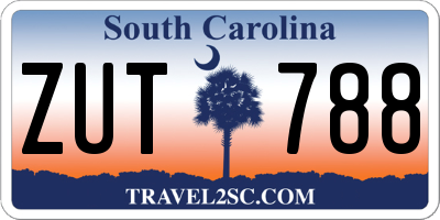 SC license plate ZUT788