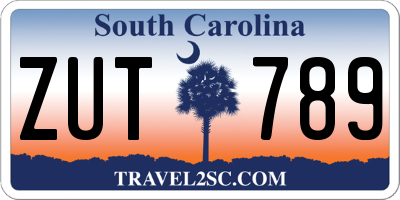 SC license plate ZUT789
